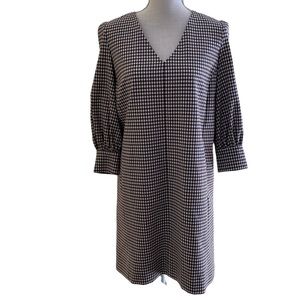 Lela Rose Pearl Chestnut Plaid Wool Full Sleeve Dress 2